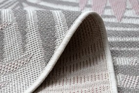 Koberec SISAL SION palmové listy, tropický 2837 ecru / ružový