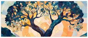 Obraz – Mozaika – slnko a strom II. (120x50 cm)