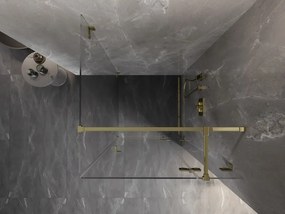 Mexen Lunar T, sklopný sprchový kút pravý 110 x 110 cm, 8mm číre sklo, zlatý profil, 834T-110-110-50-00-P
