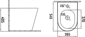 Mexen Rico, bidet na postavenie 54,5x36,5x40,5cm, biela lesklá, 36725100