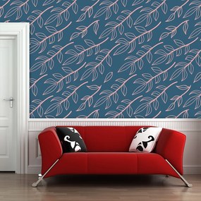Sablio Tapeta Ružové maľované lístky - 336x220 cm