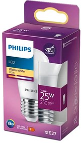 LED žiarovka E27 P45 2,8W = 25W 250lm 2700K teplá PHILIPS