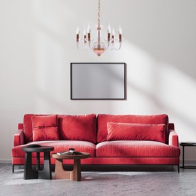 Toolight Toolight, stropná lampa na zavesenie 6xE14 APP1081-6CP, ružové zlato, OSW-00681