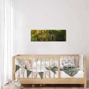 Obraz - Rozprávkový les (s hodinami) (90x30 cm)