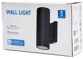 Aigostar - Vonkajšie nástenné svietidlo 2xGU10/230V čierna IP65 guľatý