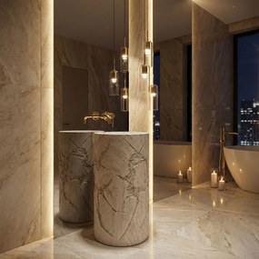 Rea Revello, voľne stojace umývadlo 460x460x855 mm, béžová-ecru, REA-U0613