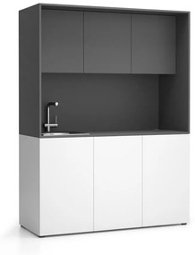 PLAN Kuchynka NIKA s drezom a batériou 1481 x 600 x 2000 mm, grafitová, ľavé
