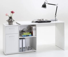 Písací stôl s regálom Albrecht, biely