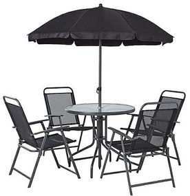 Záhradná zostava LETICIA GREY - stôl stoličky dáždnik