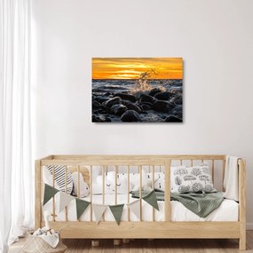 Sklenený obraz morských vĺn (70x50 cm)