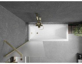 Mexen Next, 1-krídlová vaňová zástena 60 x 150 cm, 6mm sklo námraza, zlatá matná, 895-060-000-00-30-55