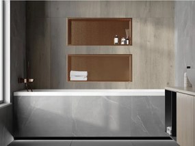 Mexen X-Wall-R, polica na zapustenie s prírubou  75 x 30 cm, medená matná - 19C0753010