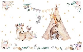 Detské samolepky na stenu Ambiance Rabbits Woodland