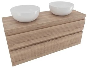 Kúpeľňová skrinka 2 zásuvková s krycou doskou Naturel Savona 118x53x44, 8 cm dub Halifax mat SAVONA2120DHD, 1 ks