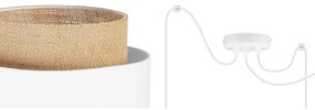 Závesné svietidlo Boho Spider, 3x jutové/biele textilné tienidlo