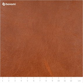 Červenohnedá kožená rohová pohovka MESONICA Puzo, ľavý roh