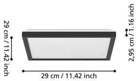 Eglo 901466-LED RGBW St. kúpeľ. svietidlo ROVITO-Z 13,4W/230V 29x29cm IP44 čierna