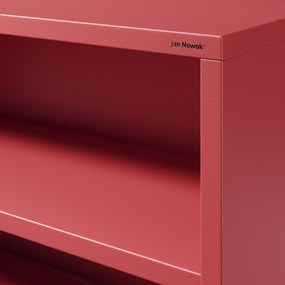 Nízky policový regál LUCA, 1000 x 900 x 350 mm, Modern: červená farba