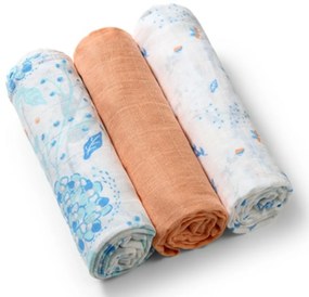 Mušelínové - super mäkké plienky BabyOno, 3ks - marhuľové