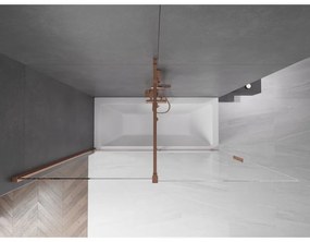 Mexen Velar, 2-krídlová posuvná vaňová zástena 180 x 150 cm, 8mm číre sklo, ružové zlato, 896-180-000-01-60