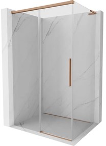 Mexen Rox, L posuvný sprchový kút 95 x 70 cm, 8mm číre sklo, medený matný profil, 8C2L-095-070-65-00