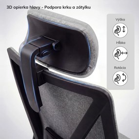 Ergonomická kancelárska stolička sivá VECTOR