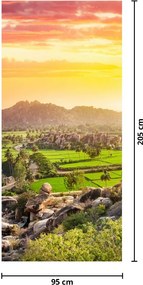 Fototapeta na dvere - Hampi, údolie v Indii (95x205cm)