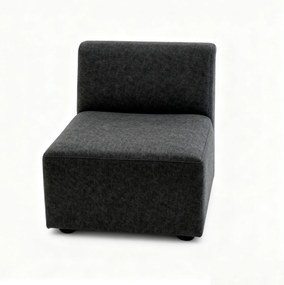 Sedačka LEA, kresielko, tmavo sivá