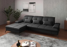 XXXLutz ROHOVÁ SEDAČKA, textil, koža, čierna Sit & More - Sedačky - 000144011748