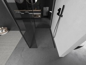 Mexen Kioto, 3-stenová sprchová zástena Walk-In Walk-in 100 x 90 x 40 cm, 8mm číre sklo, čierny profil, 800-100-090-221-70-00-040