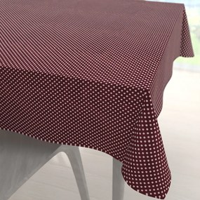 Biante Bavlnený štvorcový obrus Sandra SA-339 Biele bodky na tmavo červenom 120x120 cm
