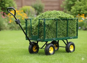 Garden Line XL DVOJFUNKČNÝ ZÁHRADNÝ VOZÍK – ZELENÝ S PLACHTOU