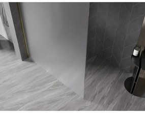 Mexen Kioto-X, sprchová zástena 140 x 200 cm, 10mm sklo námraza, zlatý lesklý profil, 800-140-101-50-30-X