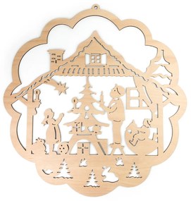 Veselá Stena Drevená nástenná dekorácia Vianočná atmosféra