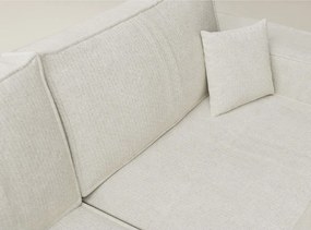 Krémovobiela ženilková rozkladacia/s úložným priestorom rohová pohovka (ľavý roh/do L) Tonga – Maison de Rêve