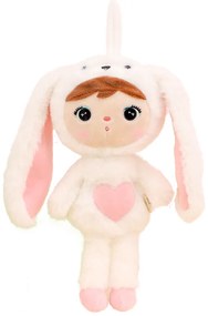 Bábika biely zajac 30 personalizácia: Nápis ružový