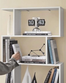 Knižnica, polica na knihy so 6 úrovňami, biela