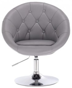 LuxuryForm DESIGN Kreslo VERA na striebornom tanieri - šedé