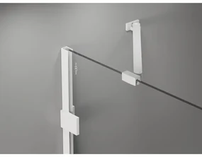 Mexen Lunar, výklopný sprchový kút ľavý 70 x 70 cm, 8mm číre sklo, biely profil, 834-070-070-20-00-L