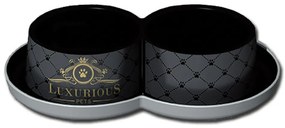 Moderna Dvojmiska pre mačky Trendy Luxurious čierna, 2x 0,35 l