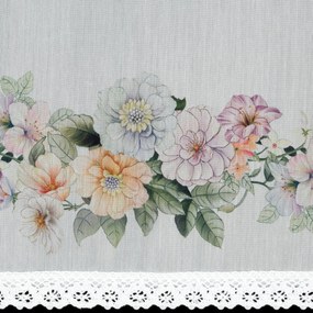 KRÁTKA ZÁCLONA NA PÁSKE FLOWERY 150X30 CM KVETY