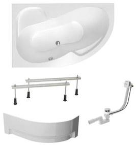 Asymetrická vaňa Laguna Fortuna Plus 150x100 cm akrylát ľavá SIKOFO1500LAPNP, 1 ks