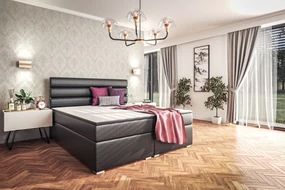 SELENA MANŽELSKÁ POSTEĽ 160X200 MADRYT 9100 ČIERNA EKOKOŽA
