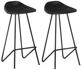 vidaXL Barové stoličky 2 ks čierne pravá koža-