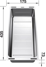 Blanco doplnky, nerezová miska k SUBLINE 435x175x74 mm, oceľová, BLA-227689