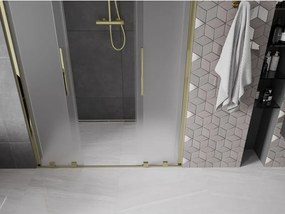 Mexen Velar Duo, posuvné sprchové dvere do otvoru 140 cm, 8mm sklo námraza, zlatá lesklá, 871-140-000-32-50