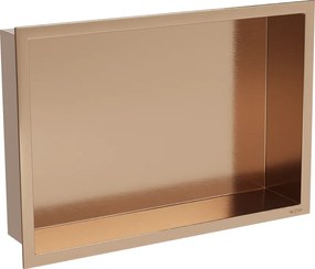 Mexen X-Wall-R, polica na zapustenie s prírubou  45 x 30 cm, medená matná - 19C0453010