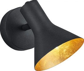 Čierne kovové nástenné svietidlo ø 11 cm Nina – Reality