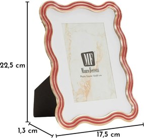 Červený/v zlatej farbe kovový/sklenený stojací rámček 17,5x22,5 cm Elizabeth – Mauro Ferretti