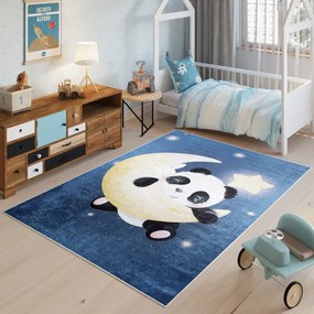 Detský koberec s motívom pandy na mesiaci Šírka: 80 cm | Dĺžka: 150 cm